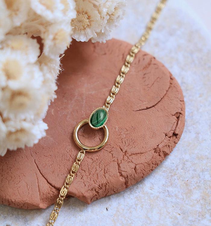 Antoinette Ameska Bracelet SATURNE Malachite