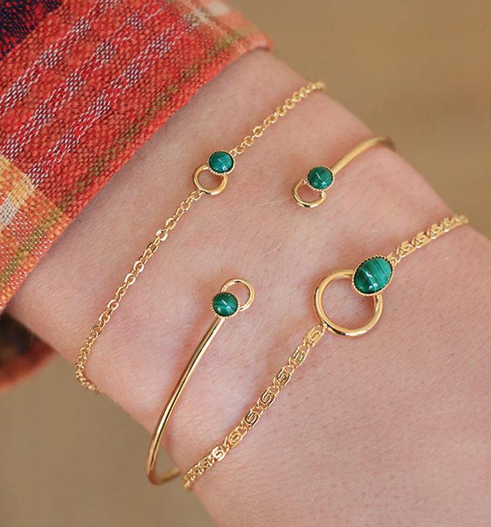 antoinette ameska Bracelet SATURNE Malachite