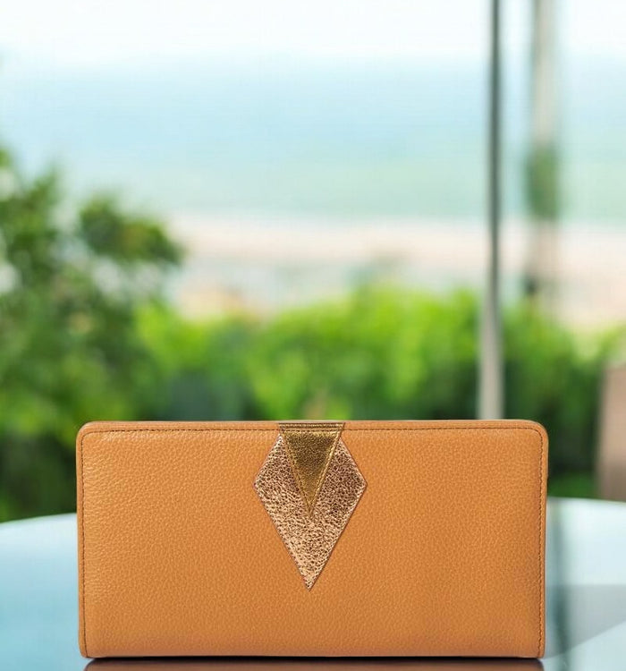 antoinette ameska Compagnon IBIZA Camel/Métal Or