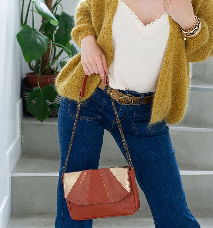 antoinette ameska Petit Sac AVOLA Tabac