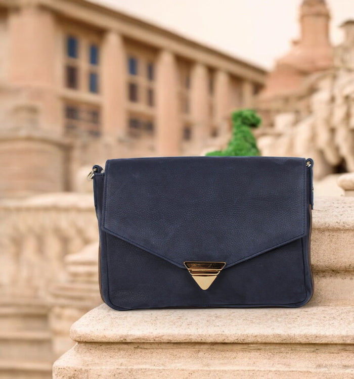 Antoinette Ameska Petit Sac POSITANO Bleu Pétrole