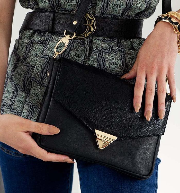 Antoinette Ameska Petit Sac POSITANO Bleu Pétrole