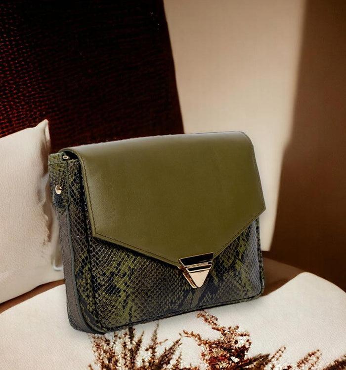 Antoinette Ameska Petit Sac POSITANO Kaki/Python