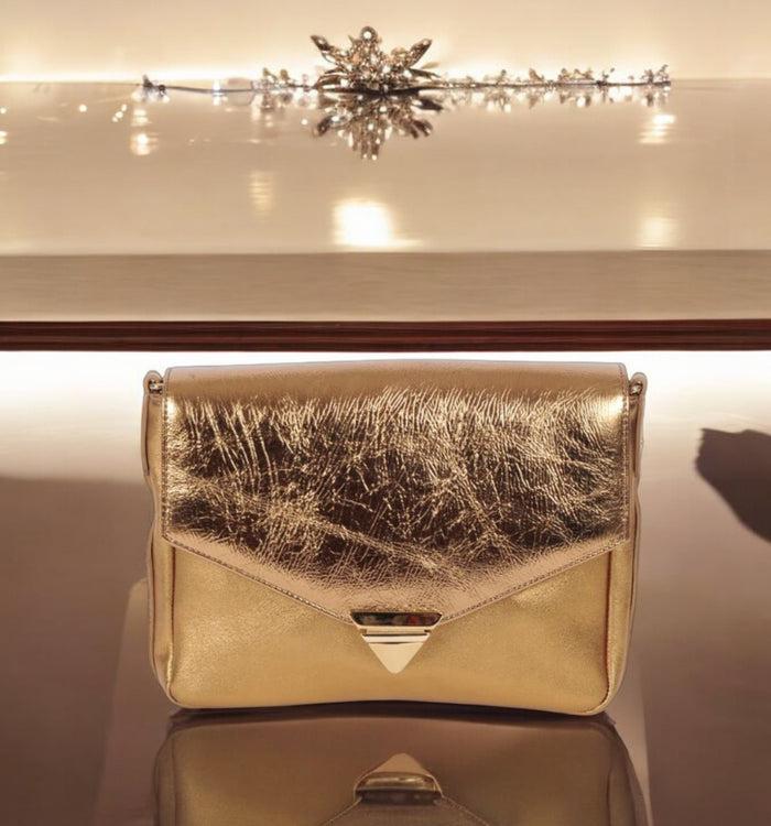 Antoinette Ameska Petit Sac POSITANO Métal Doré