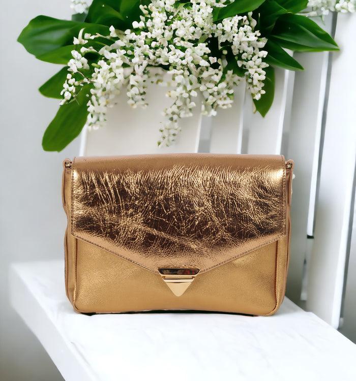 Antoinette Ameska Petit Sac POSITANO Métal Doré