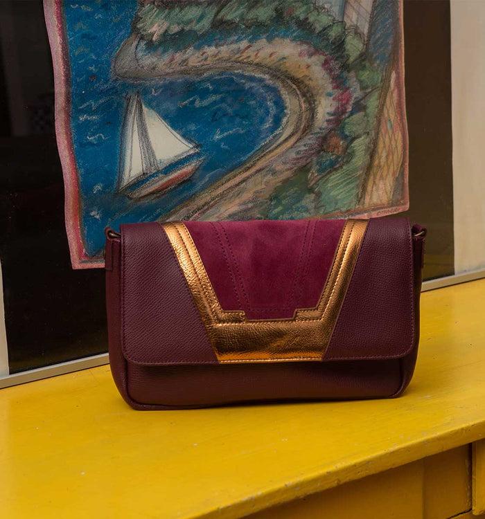 Antoinette Ameska Petit Sac TOKYO Bordeaux/Prune