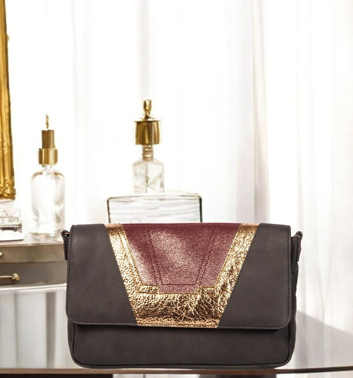 antoinette ameska Petit Sac TOKYO Gris/Bordeaux