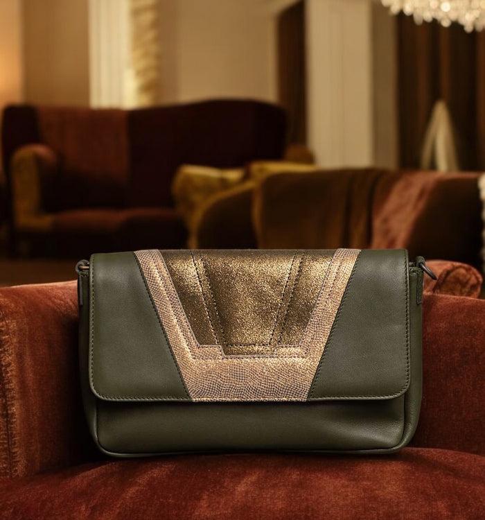 antoinette ameska Petit Sac TOKYO Kaki/Lézard Kaki