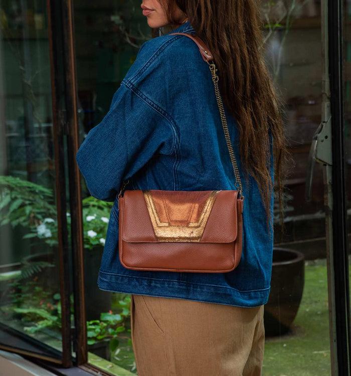 Antoinette Ameska Petit Sac TOKYO Noir/Irisé Or