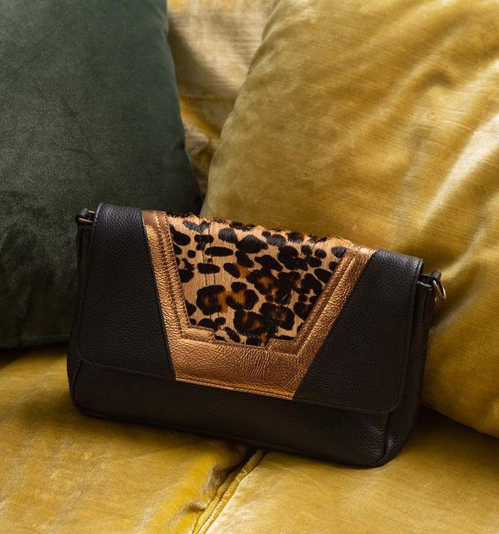 Antoinette Ameska Petit Sac TOKYO Noir/Léopard