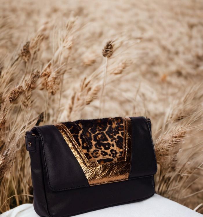 Antoinette Ameska Petit Sac TOKYO Noir/Léopard