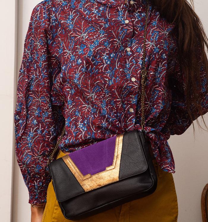 Antoinette Ameska Petit Sac TOKYO Noir/Violet