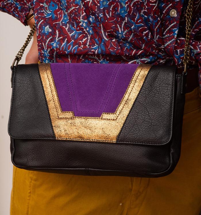 Antoinette Ameska Petit Sac TOKYO Noir/Violet