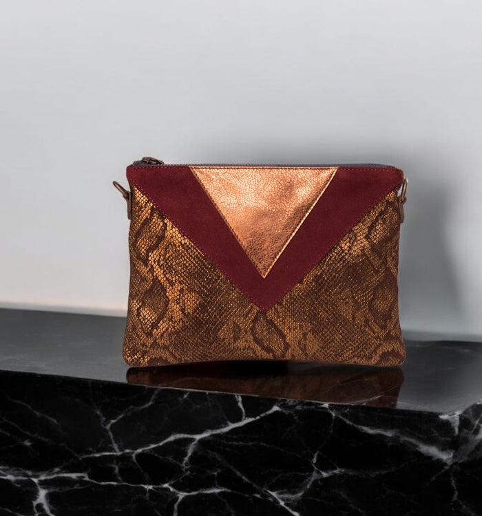 Antoinette Ameska Pochette GIZEH Bordeaux/Python