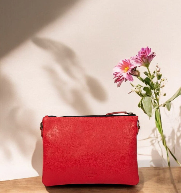 Antoinette Ameska Pochette GIZEH Corail Lézard/Or