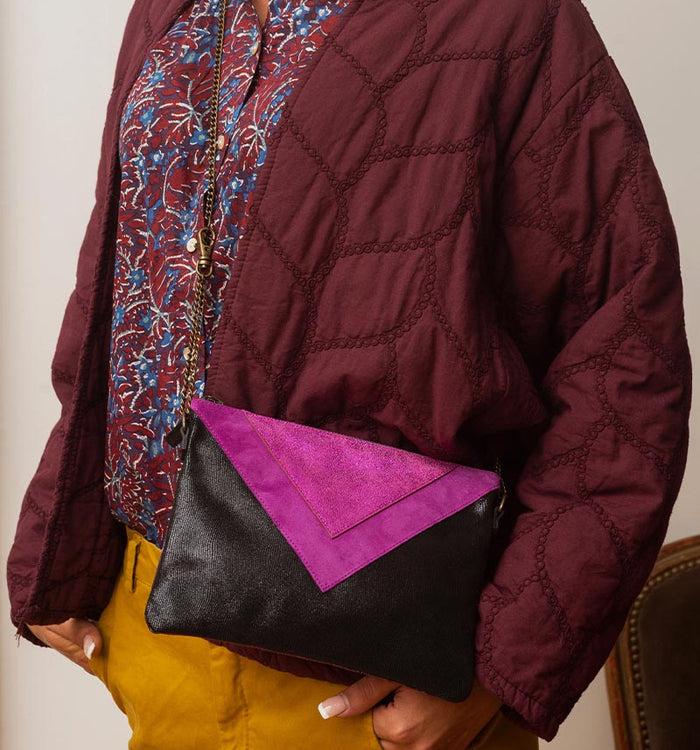 Antoinette Ameska Pochette GIZEH Noir/Fushia