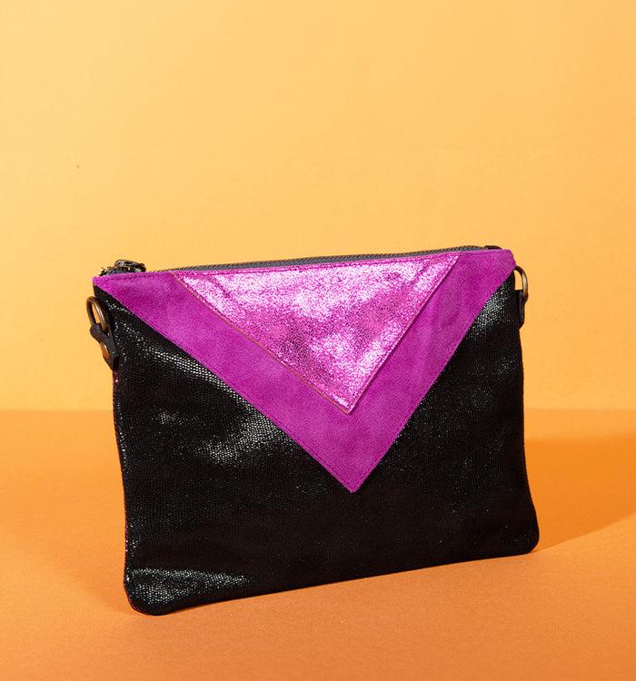 Antoinette Ameska Pochette GIZEH Noir/Fushia