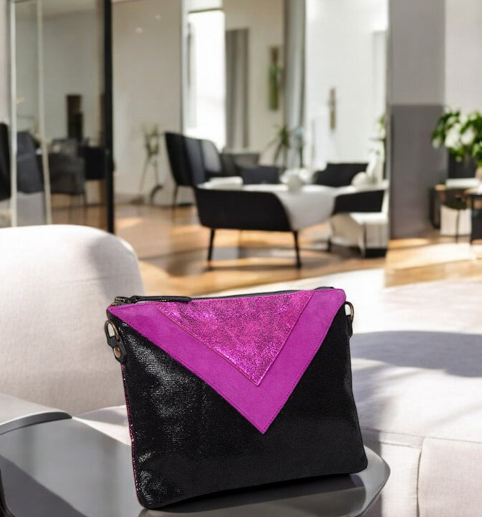 antoinette ameska Pochette GIZEH Noir/Fushia