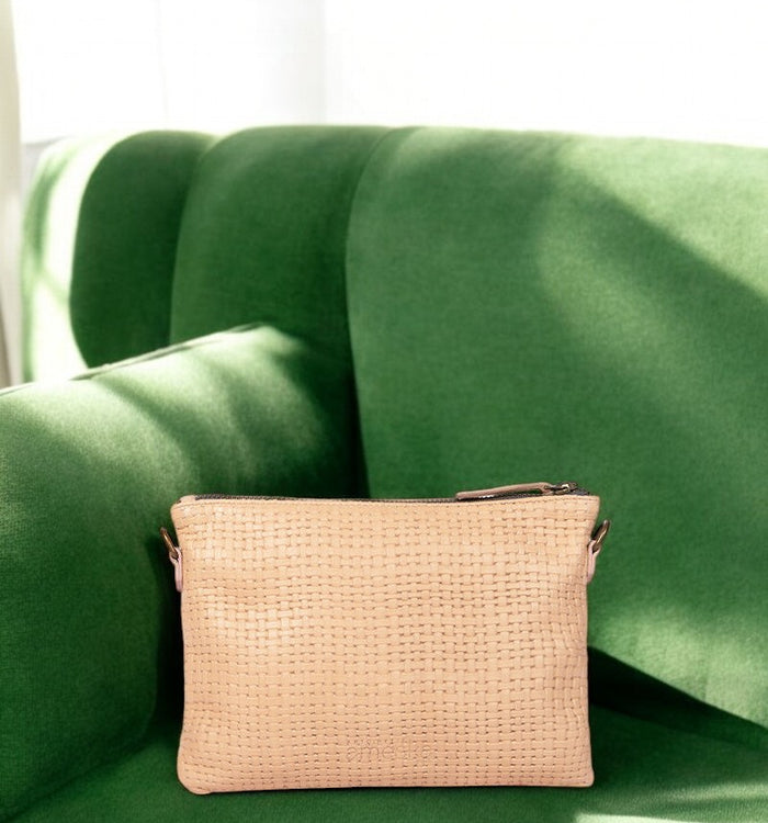Antoinette Ameska Pochette GIZEH Rose Tressé