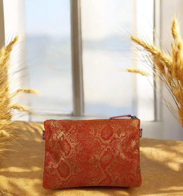 Antoinette Ameska Pochette GIZEH Tabac/Bronze