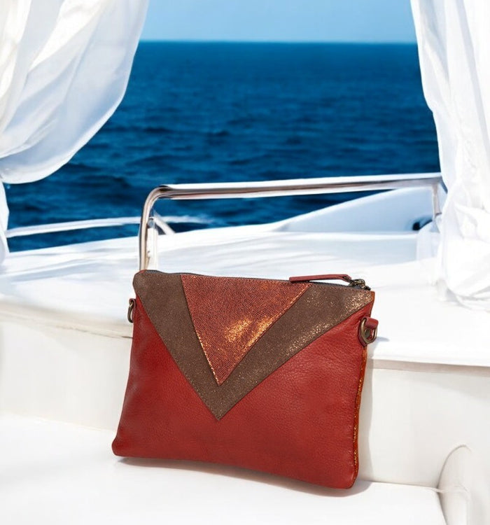 Antoinette Ameska Pochette GIZEH Tabac/Bronze