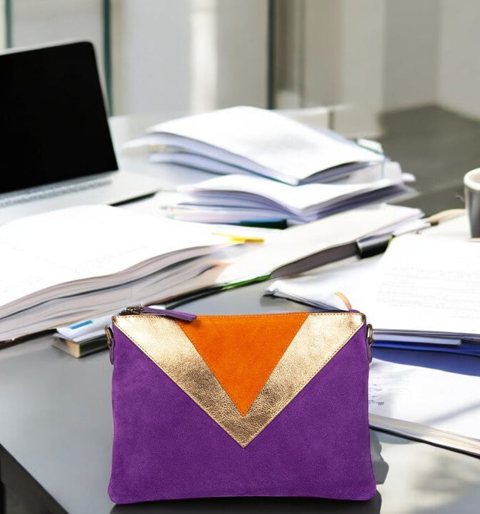 antoinette ameska Pochette GIZEH Violet/Agrume