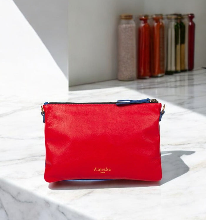 Antoinette Ameska Pochette LOUXOR Bleu / Rouge / Jaune