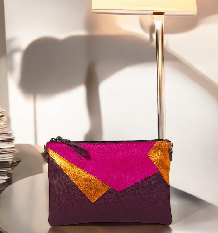 Antoinette Ameska Pochette LOUXOR Bordeaux/Agrume