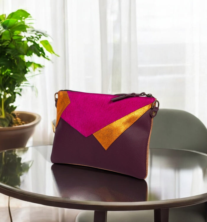 antoinette ameska Pochette LOUXOR Bordeaux/Agrume