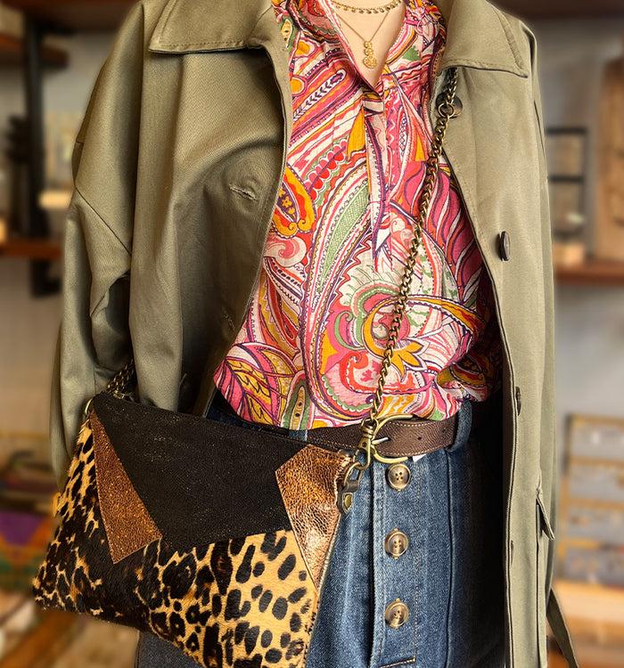 Antoinette Ameska Pochette LOUXOR Léopard Noir