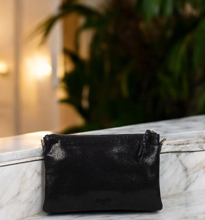 Antoinette Ameska Pochette LOUXOR Noir/Lézard Noir
