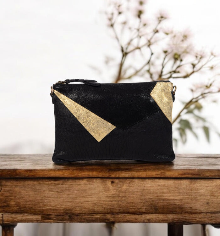 Antoinette Ameska Pochette LOUXOR Noir/Lézard Noir