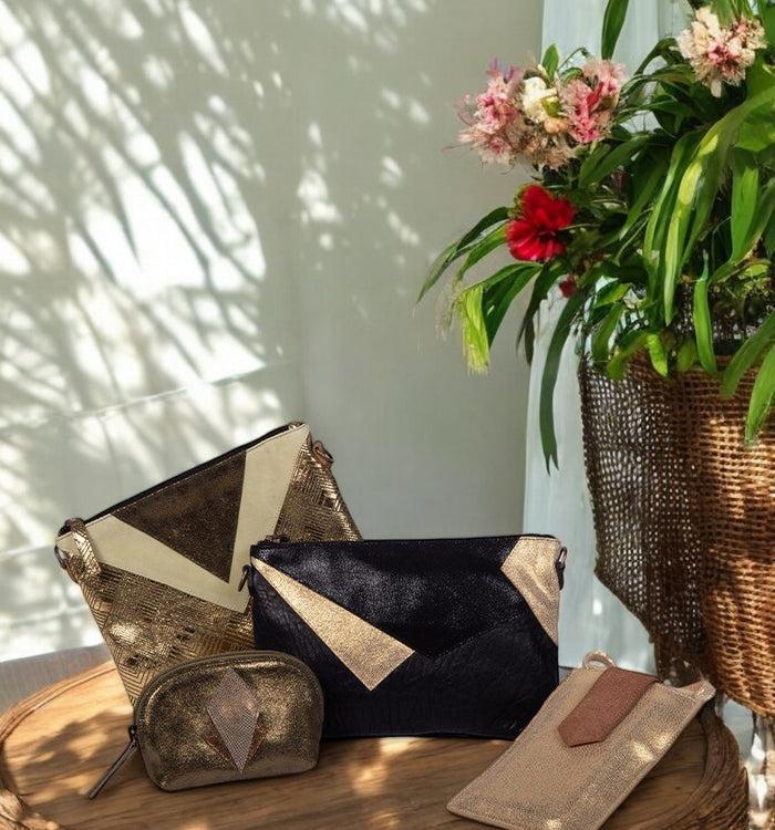 Antoinette Ameska Pochette LOUXOR Noir/Lézard Noir