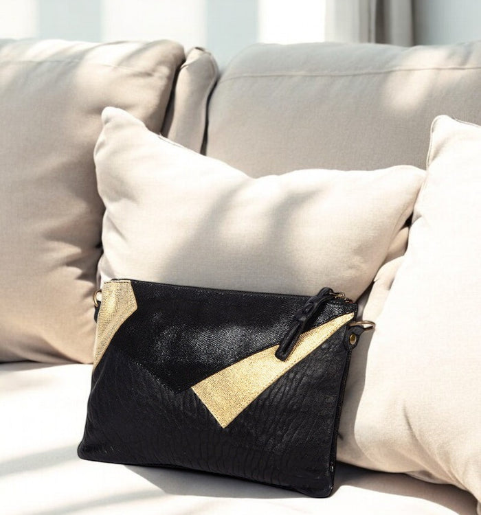 antoinette ameska Pochette LOUXOR Noir/Lézard Noir