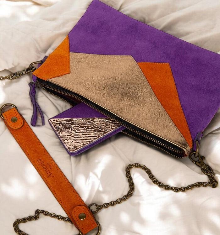 Antoinette Ameska Pochette LOUXOR Violet/Agrume
