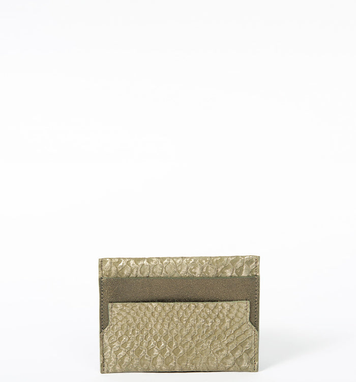 antoinette ameska Porte-carte LÉON Python Kaki