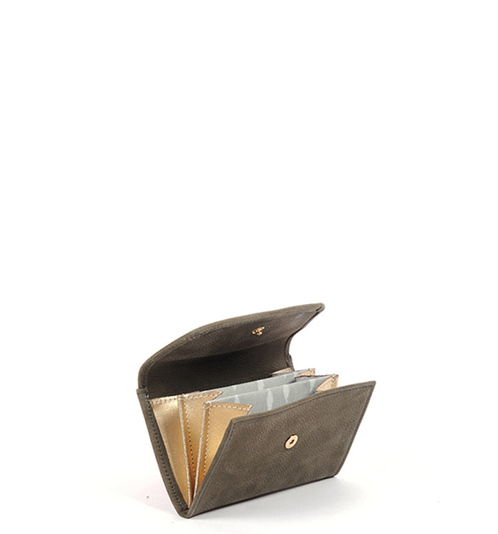 Antoinette Ameska Porte-Monnaie CHICAGO Kaki/Or