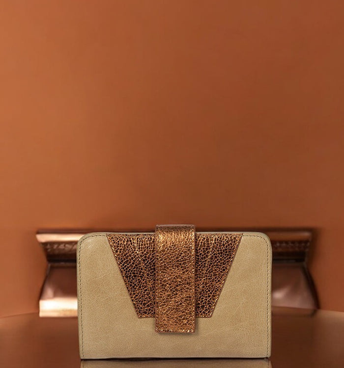 Antoinette Ameska Portefeuille TOKYO Taupe/Cuivre