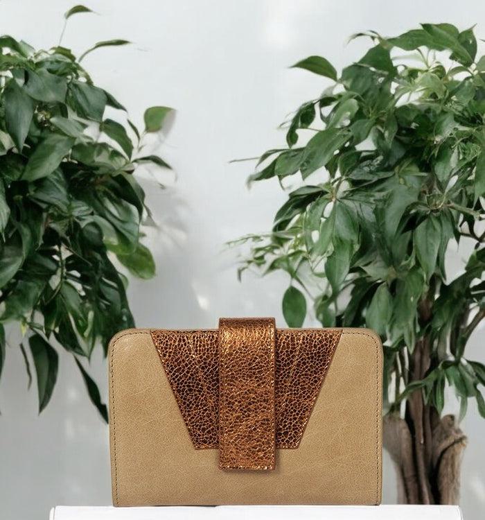 Antoinette Ameska Portefeuille TOKYO Taupe/Cuivre