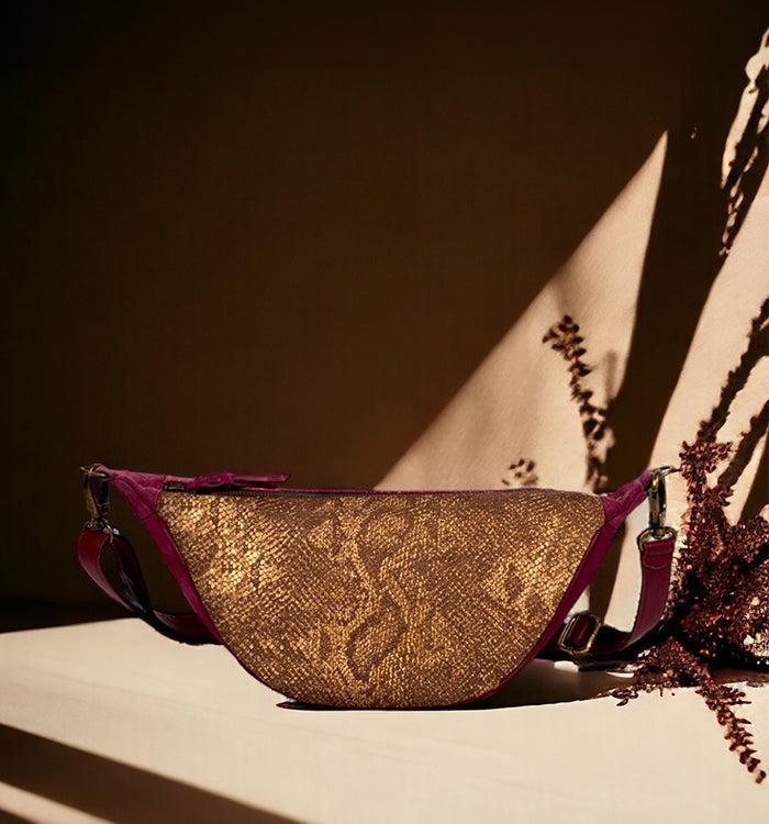 antoinette ameska Sac Banane PIANA Python/Bordeaux