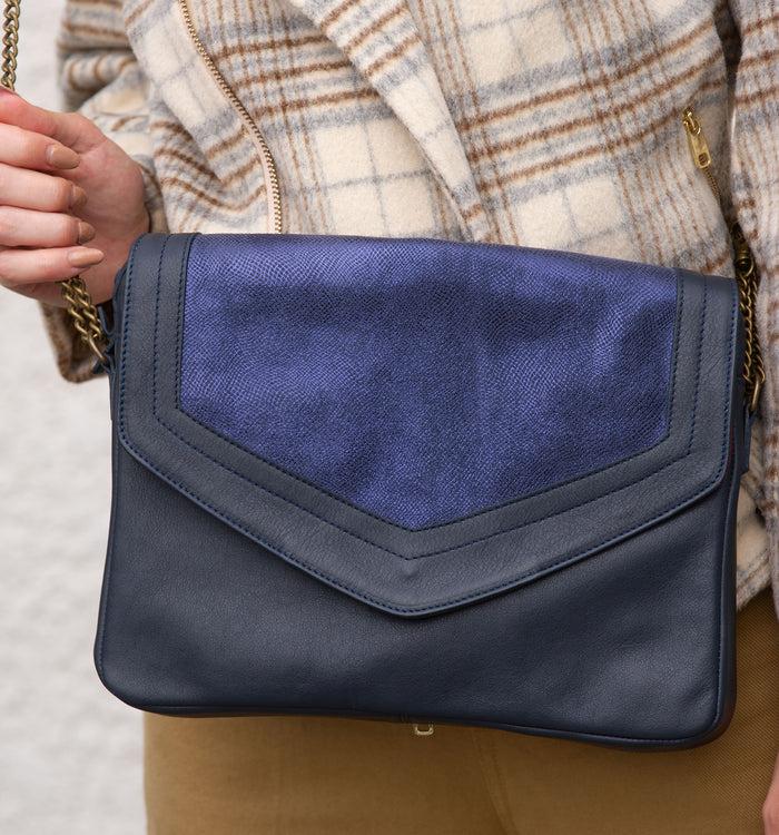 Antoinette Ameska Sac CAIRE Bleu Foncé/Lézard Bleu