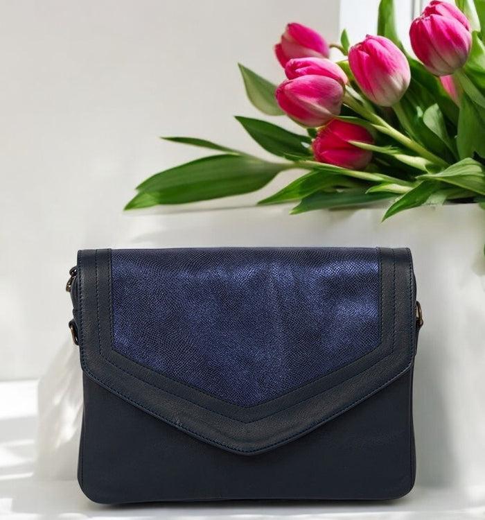 antoinette ameska Sac CAIRE Bleu Foncé/Lézard Bleu