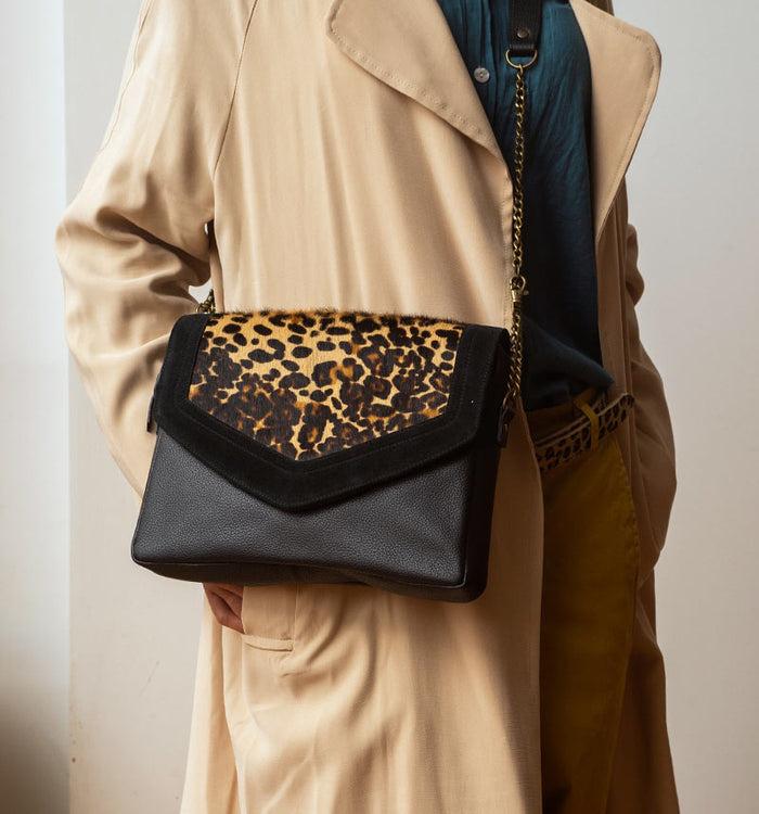 Antoinette Ameska Sac CAIRE Noir/Léopard
