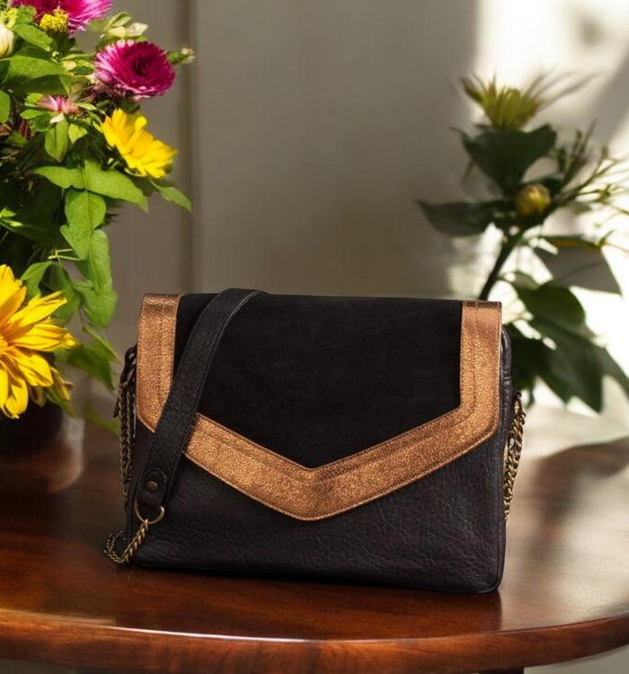 Antoinette Ameska Sac CAIRE Noir/Métal Cuivre