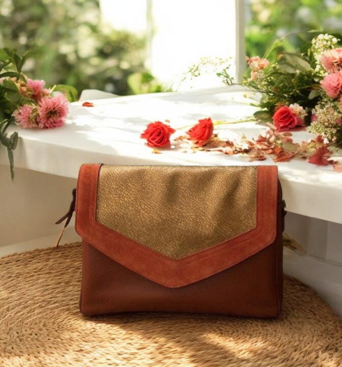 Antoinette Ameska Sac CAIRE Tabac/Craquelé Bronze