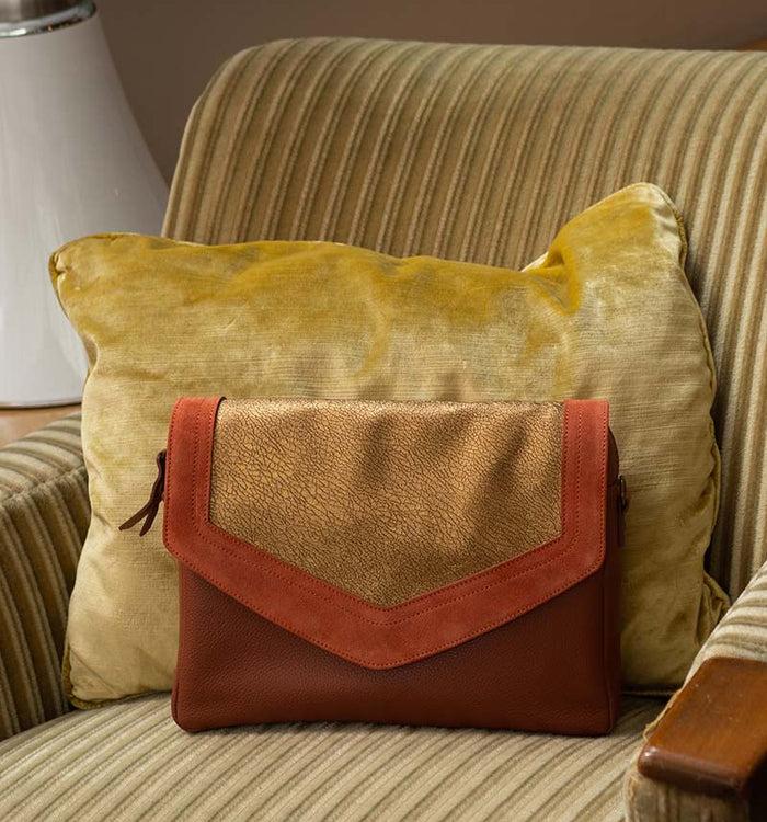 Antoinette Ameska Sac CAIRE Tabac/Craquelé Bronze