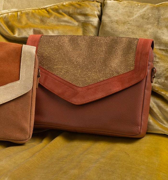 Antoinette Ameska Sac CAIRE Tabac/Craquelé Bronze