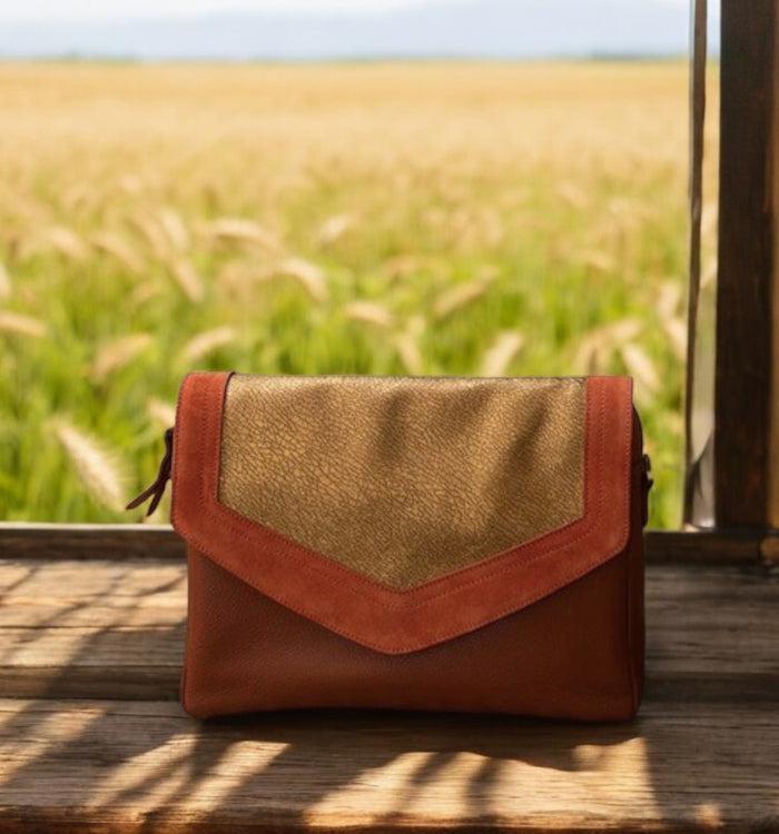 antoinette ameska Sac CAIRE Tabac/Craquelé Bronze