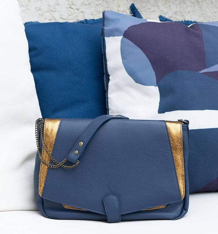 Antoinette Ameska Sac CUZCO Bleu/Bronze