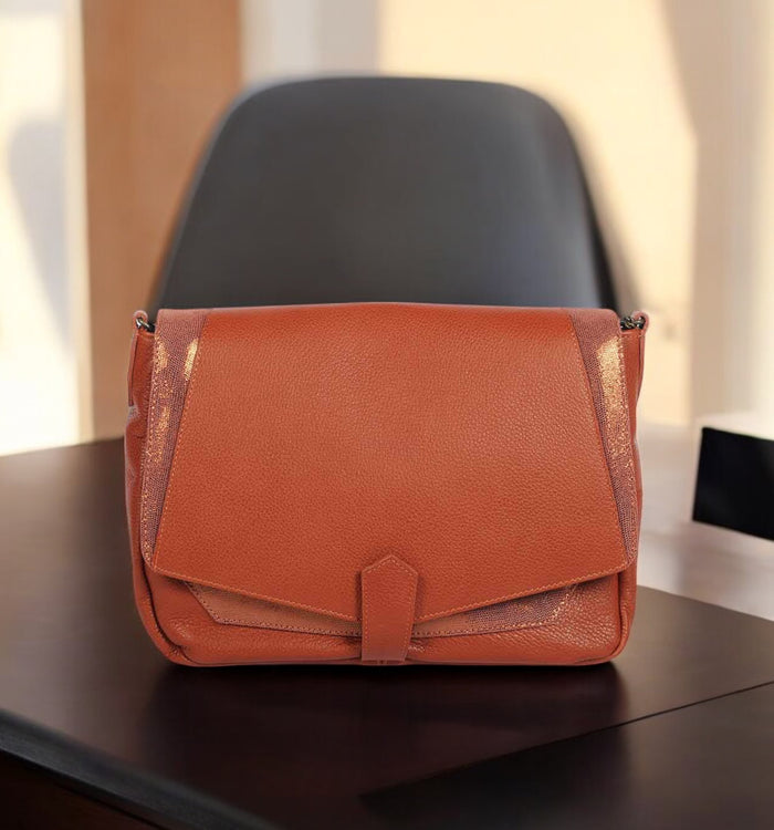 Antoinette Ameska Sac CUZCO Tabac/Lézard Bronze